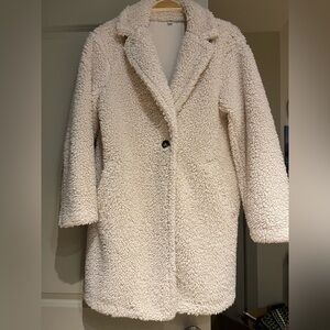 Uniqlo Women's Cream Teddy Coat